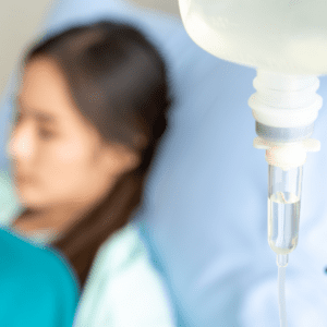 iv hovers over medical malpractice patient in hospital bed