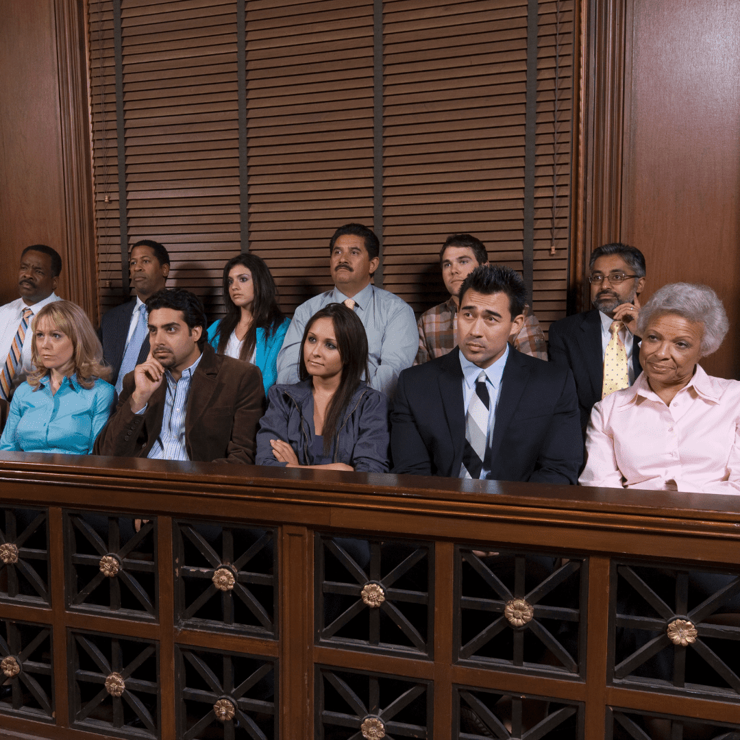 A jury listens to a medical malpractice case in Huntsville, Alabama