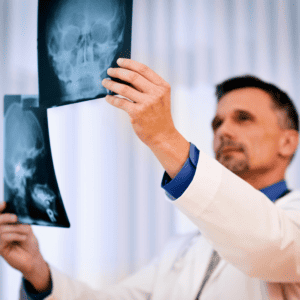 a doctor examines a patients xrays to avoid a misdiagnosis